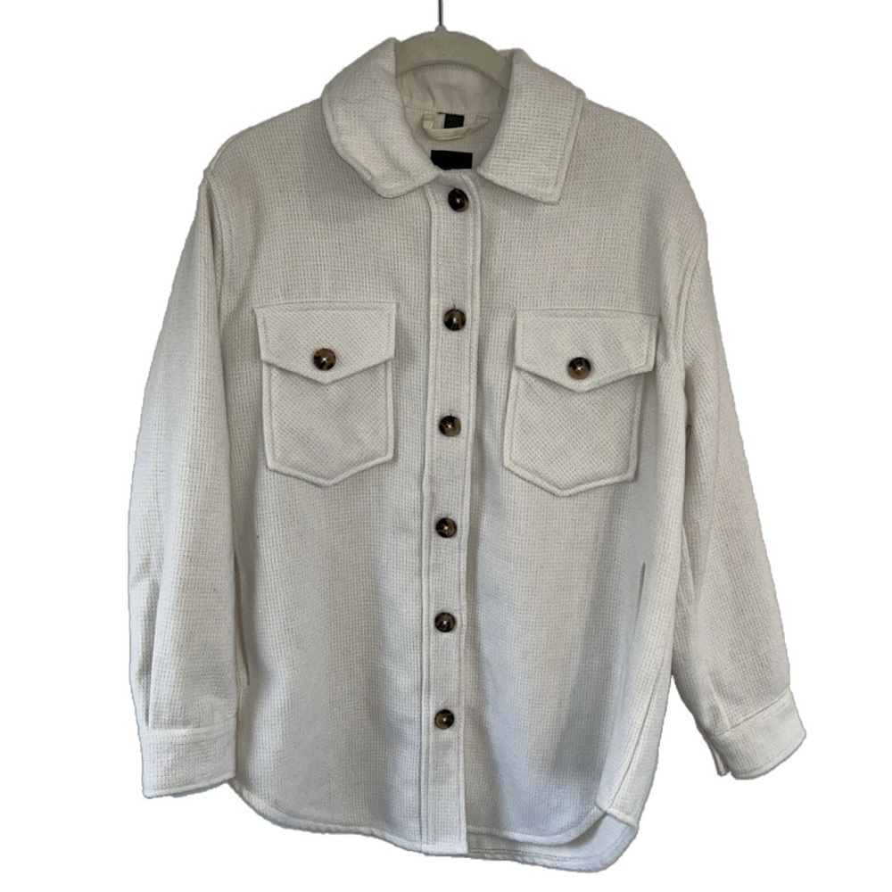RDI Cream Textured Oversized Shacket – Women’s Size Small - Picture 6 of 15